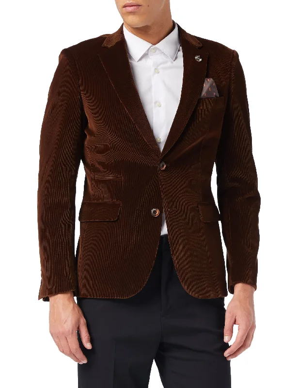 Men's Suits with Ventless JacketsMATTHEW - Brown Corduroy Blazer Jacket