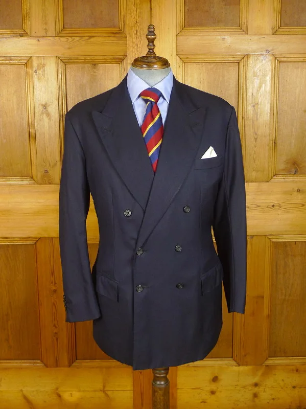 Men's Suits with Wide Legs24/0508 vintage 2000 anderson & sheppard savile row bespoke blue d/b wool suit jacket blazer 44 long