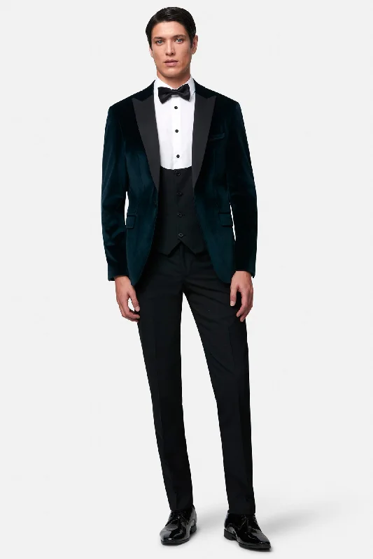 Men's Suits with Plastic ButtonsJasper Emerald Velvet Jacket