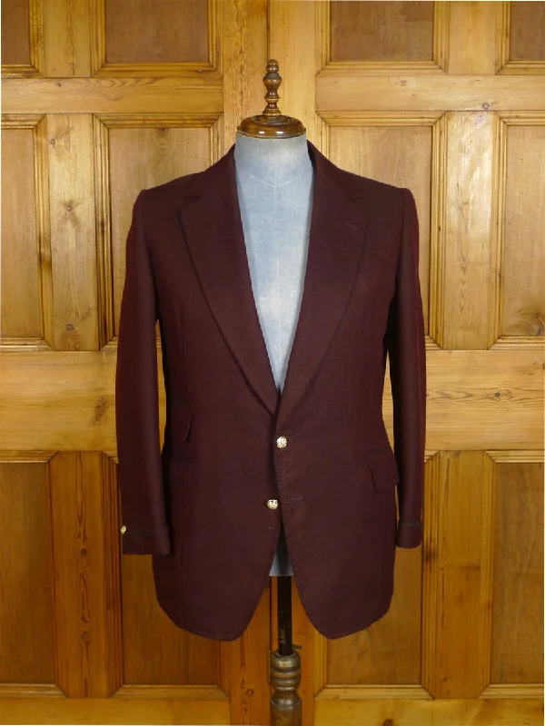 Men's Suits for Creative Fields24/1161 wonderful 1976 cyril a  castle savile row conduit st bespoke vintage burgundy red woven silk blazer w/ french cuff 43 regular