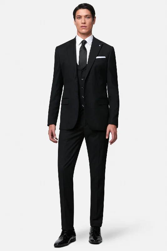 Men's Suits for Short MenEdina Black 3PC