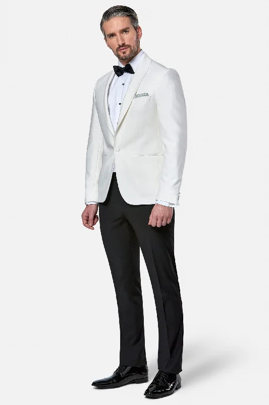 Men's Suits with Security PocketsHerbie Frogg White Tuxedo Jacket