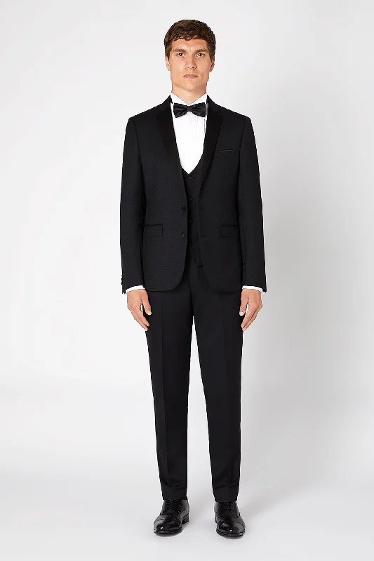 Men's Suits with Velvet FabricsRemus Black Tuxedo 2PC