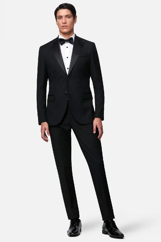 Men's Suits with Cuffed Trouser LegsEdina Black 2PC Tuxedo with Shirt and Bow Tie