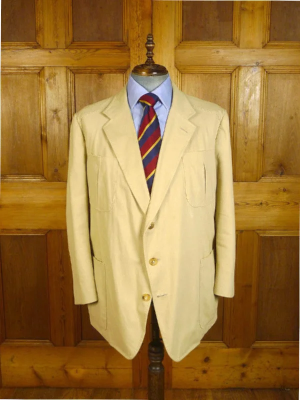 Men's Suits for Tall Men250724/032 kent haste 2018 savile row bespoke beige drill cotton safari jacket 52 regular