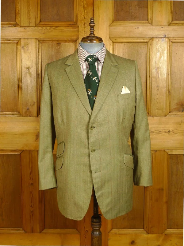 Men's Suits with Plastic Buttons24/0991 immaculate vintage london w1 bespoke green wp check worsted sports jacket blazer 45-46 regular