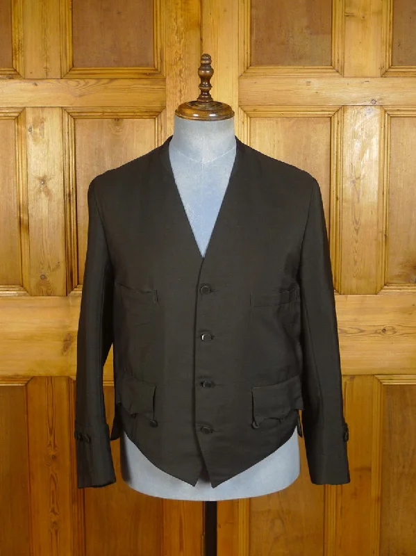 Men's Suits with Synthetic Fabrics24/0465 vintage ede & ravenscroft black silk court tunic jacket 41