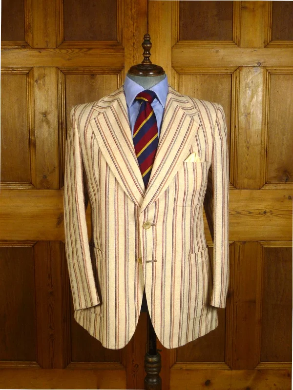 Men's Suits for Everyday Wear24/1137 wonderful vintage british striped linen mix boating summer blazer 41 regular