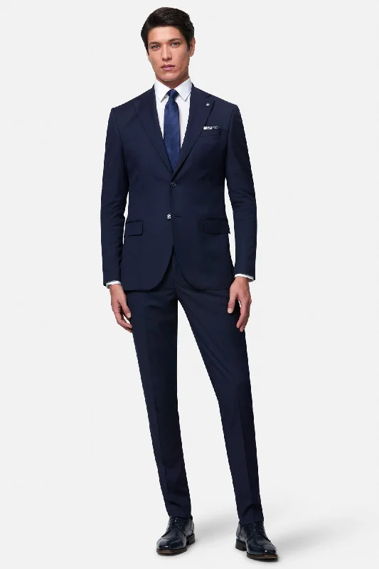 Men's Suits with Belt LoopsEdina Navy 2PC with Shirt and Bow Tie