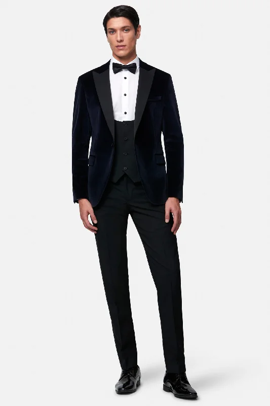 Men's Suits with Brass ButtonsJasper Navy Velvet Jacket