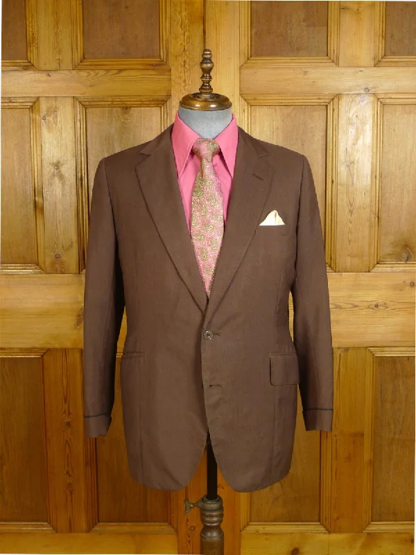 Men's Suits with Velvet Fabrics24/1160 wonderful 1976 cyril a  castle savile row conduit st bespoke vintage brown textured silk blazer w/ paisley linings 43 regular