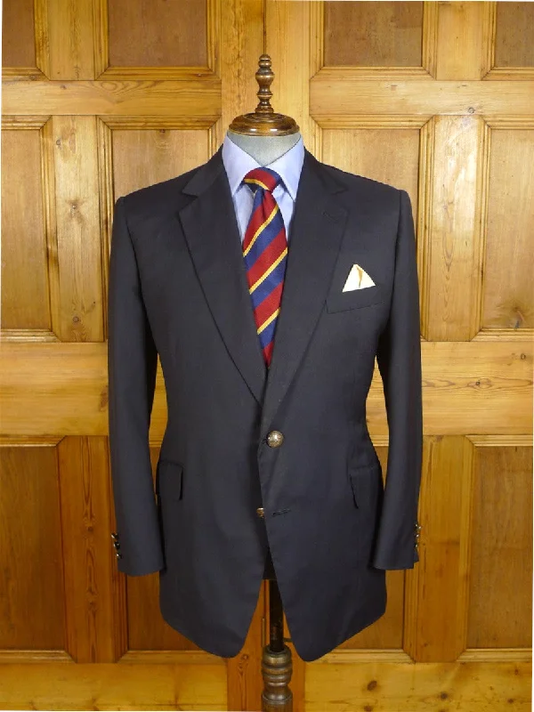 Men's Suits with Wrinkle-Resistant Fabrics24/0891 vintage 1995 kilgour french stanbury navy blue mohair blazer w/ regimental buttons 45 regular