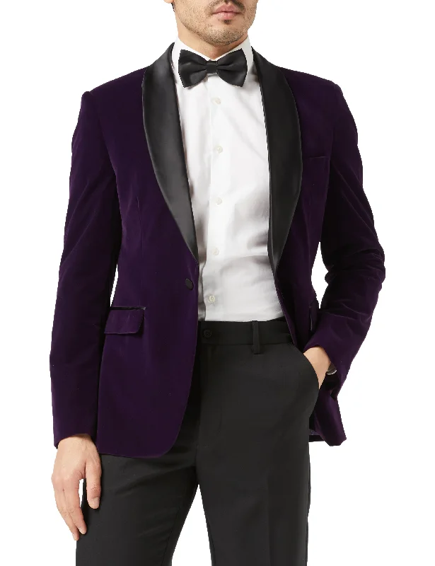 Men's Suits for Formal EventsTuxedo Ricky - Purple Soft Velvet Jacket