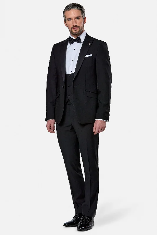 Men's Suits with Brass ButtonsHerbie Frogg Black Mix and Match 3pc Tuxedo