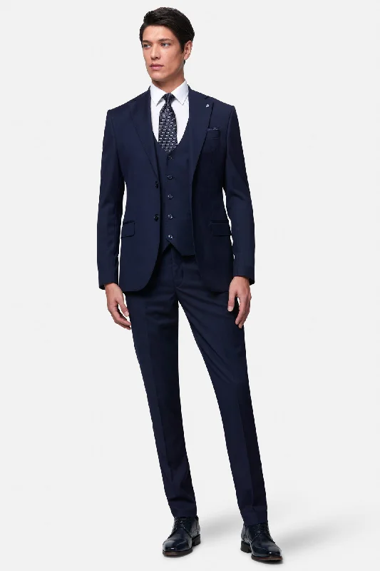 Men's Suits with Flat-Front TrousersEdina Navy 3PC