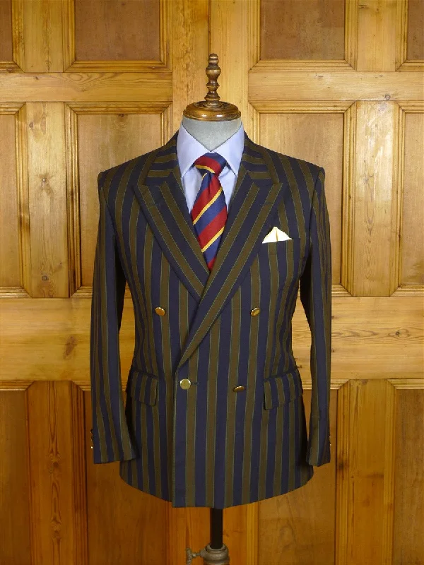 Men's Suits with Flap Pockets24/1168 immaculate john g hardy striped d/b worsted boating blazer 38 short