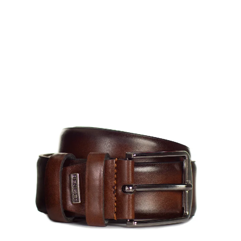 Fashionable Men's Smart Casual SuitsLeather Belt Chestnut