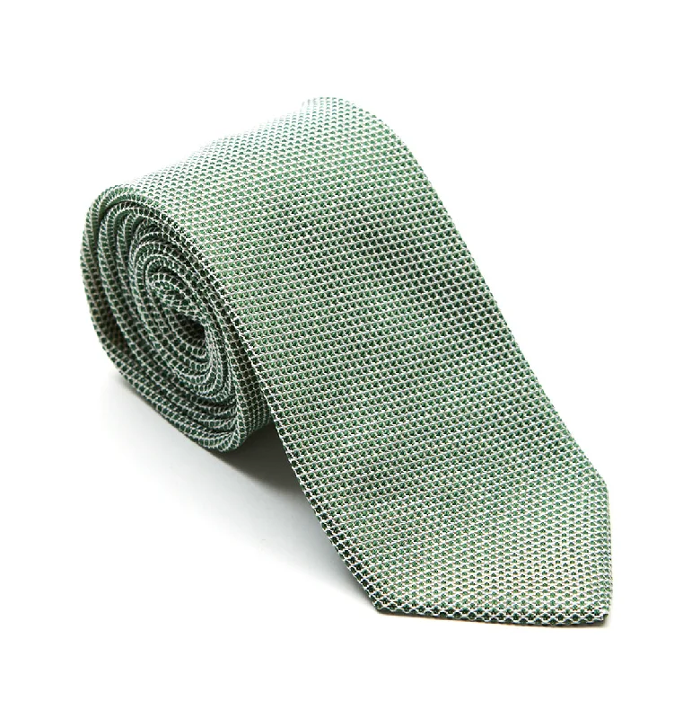 Sage Green & White Grenadine Tie