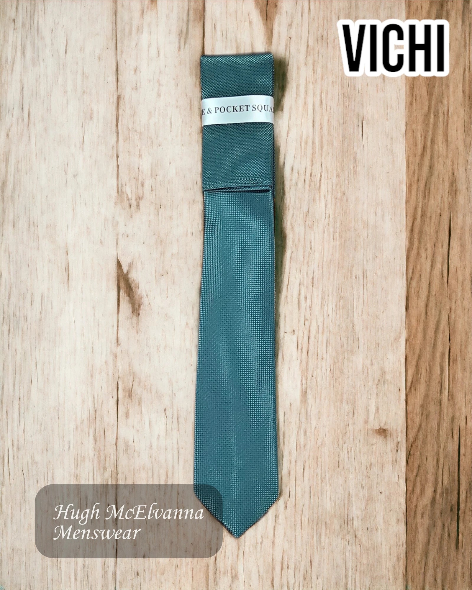 Vichi Plain Mid Green Tie - P24