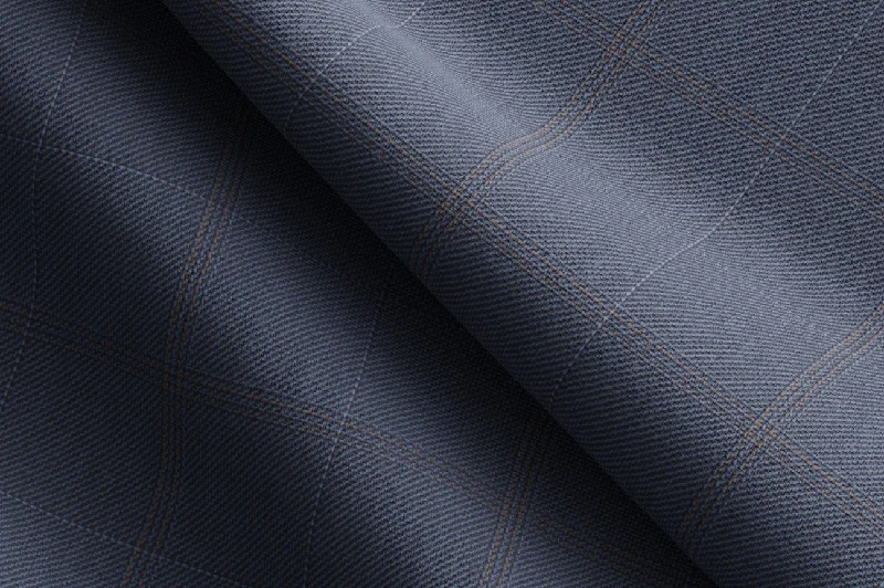 Made to Measure Steel Blue & Rust Glen Check 2 Piece Suit