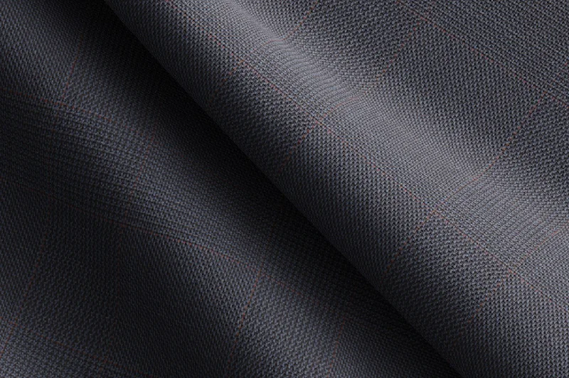 Made to Measure Steel Blue & Red Glen Check 2 Piece Suit