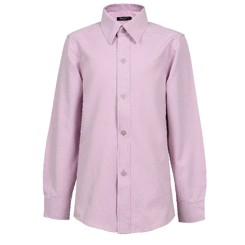 Boys Pink Textured Dress Shirt