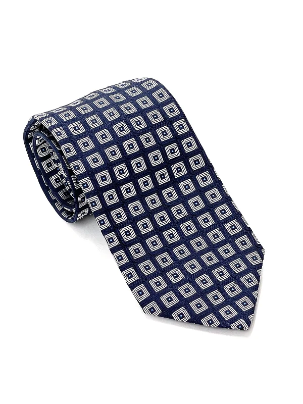 Navy Shield Silk Tie