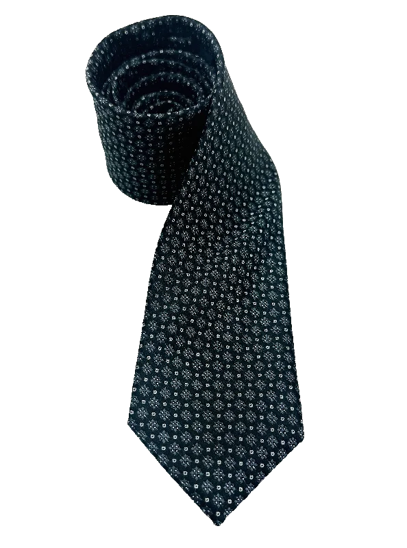 Black Octagram Print Silk Tie