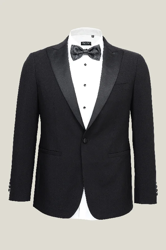 Men's Black Peak Lapel Tuxedo Jacket