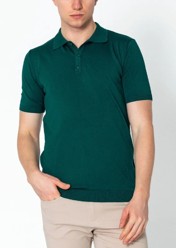 Men's Shirts with Graphic SleevesLightweight Tonal-button Polo Tee - Green