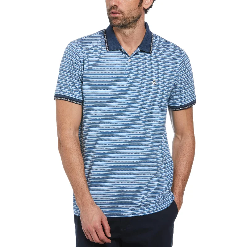 Men's Shirts with Patchwork PatternsAuto Stripe Polo