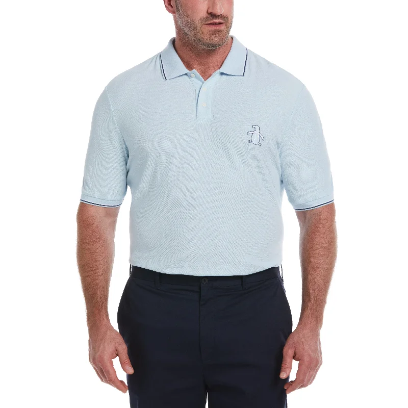 Men's Shirts with Pocket SquaresBig & Tall Mega Pete Pique Polo