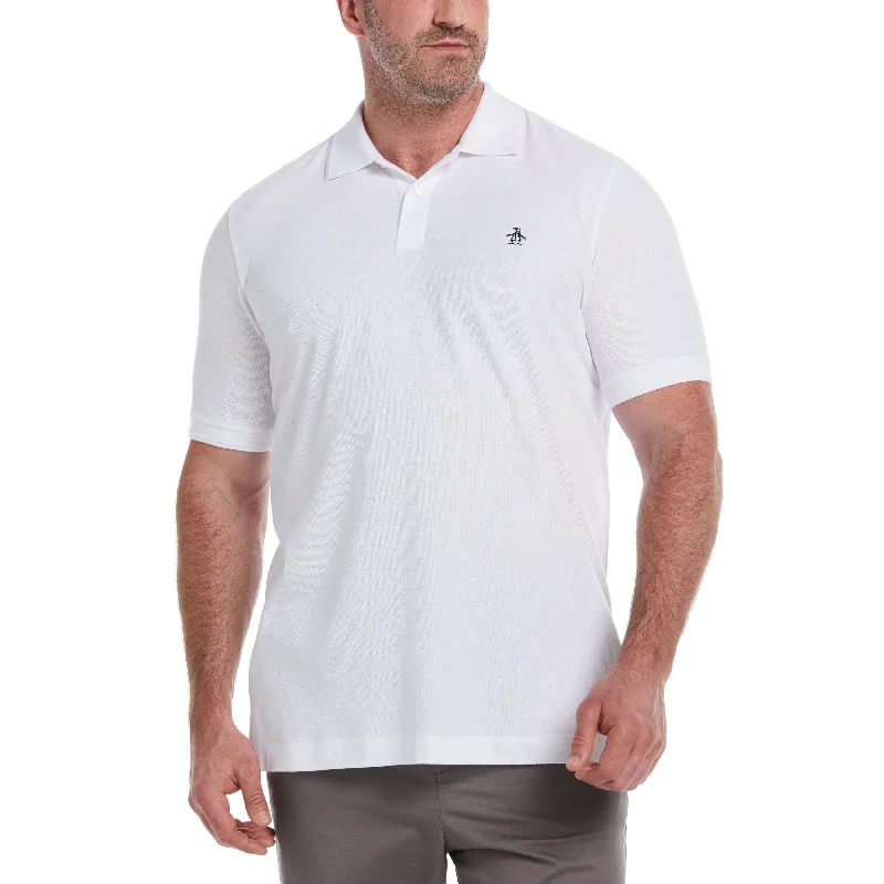 Men's Three-Quarter Sleeved TopsBig & Tall Organic Pique Daddy Polo