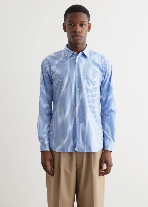 Men's Patterned Button-Down Shirts for Added InterestCotton Broad Stripe Zip Gusset Shirt