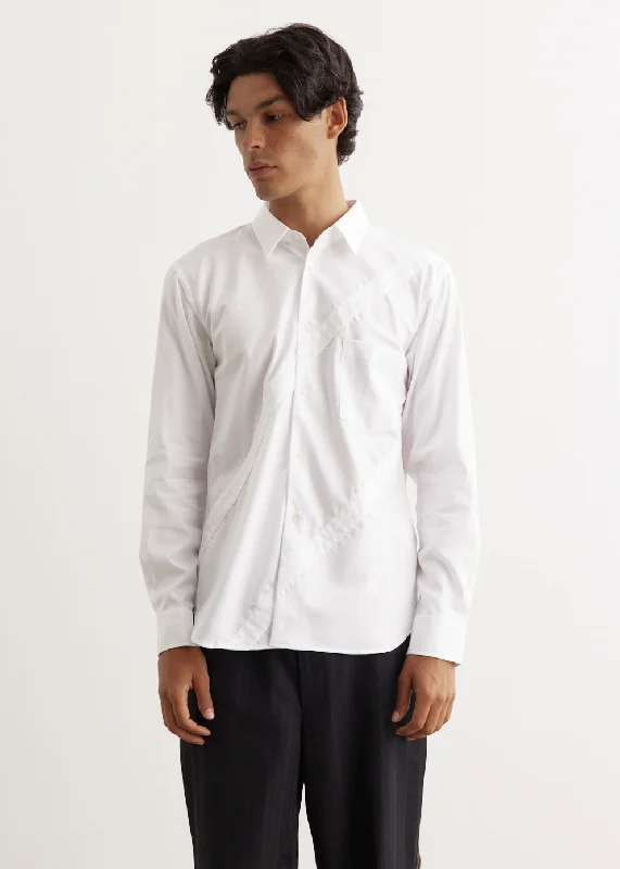 Men's Monochrome Shirts for a Minimalist VibeCotton Dobby Cloth Diagonal Panel Shirt