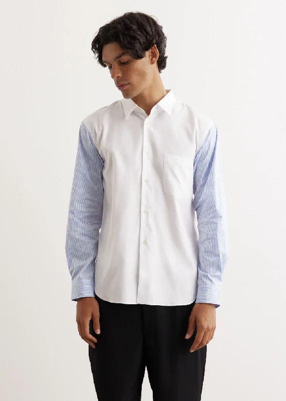 Lightweight Men's Poplin ShirtsCotton Dobby x Cotton Stripe Contrast Shirt