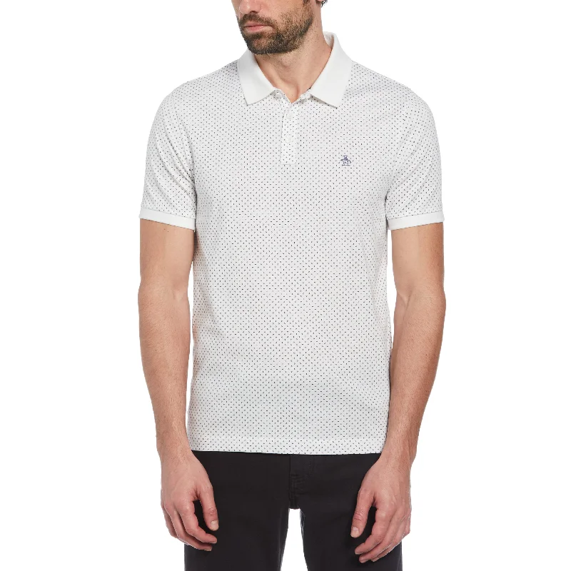 Men's Sleeveless TopsDitsy Diamond Print Polo