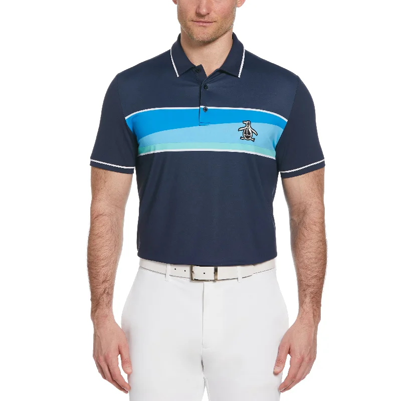 Men's Shirts with Hidden PocketsEngineered 80's Color Block Print Golf Polo