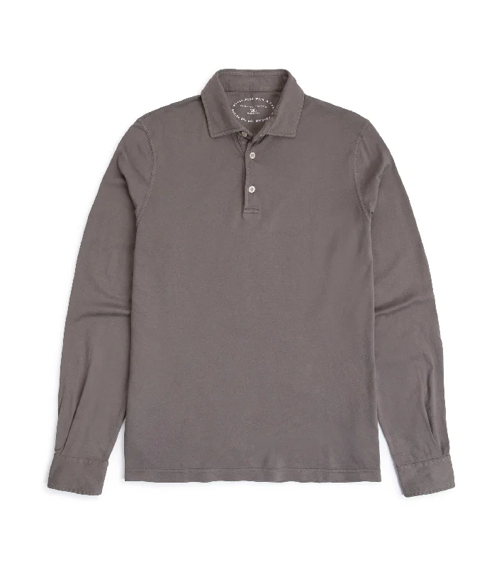 Men's Shirts for HikingFedeli Jersey Polo: Brown Grey