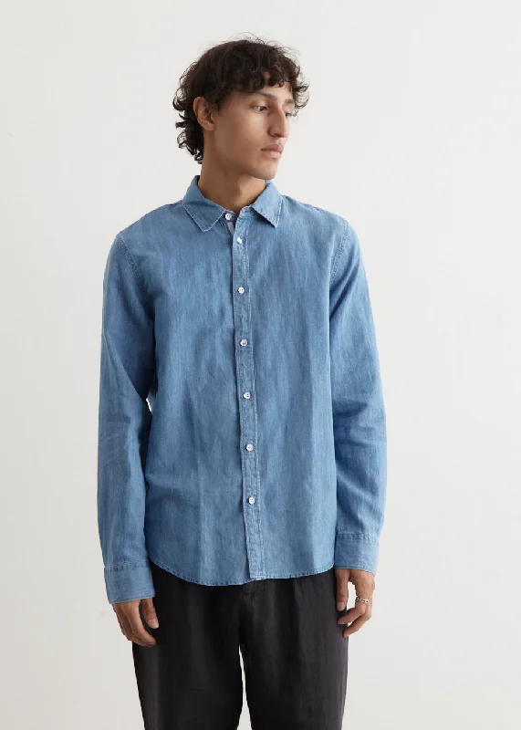 Men's Big and Tall Shirts for Added ComfortFinch Linen Denim Long Sleeve Shirt