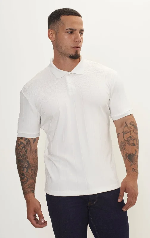 Men's Collared Shirts for Formal OccasionsFine Ribbed Polo Shirt - Off White