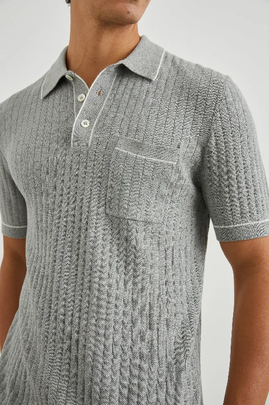 Men's Unique Dress Shirts for a Statement LookHARDY POLO SHIRT - GREY MELANGE