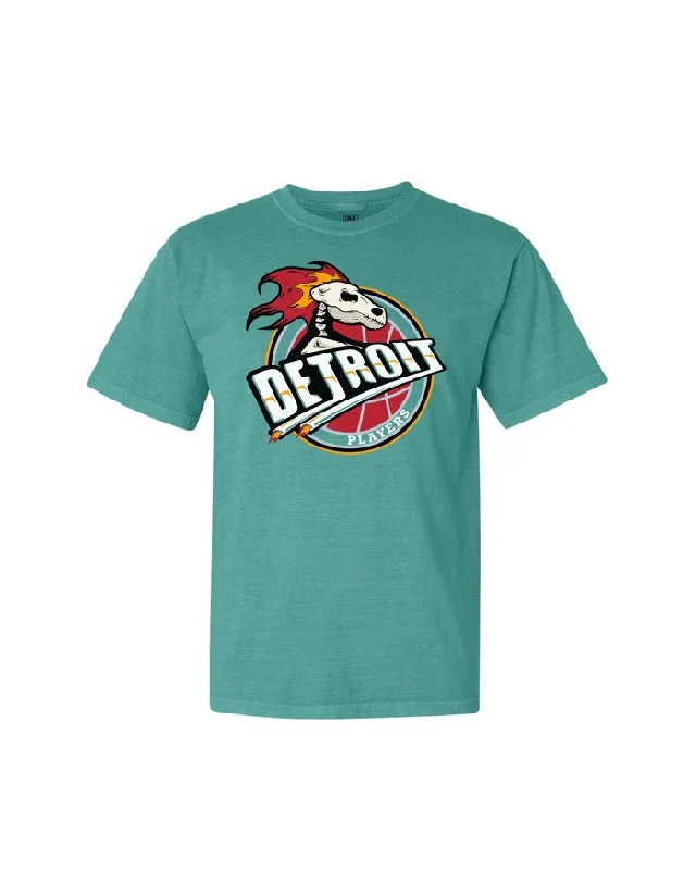 Durable Men's Work ShirtsInk Detroit - 90s Players T-Shirt - Pigment Dyed Teal