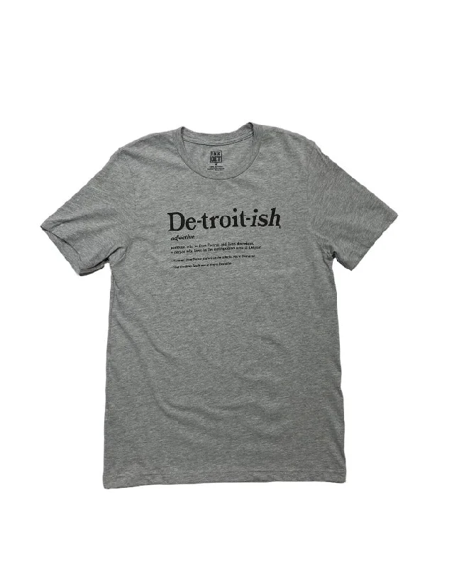 Men's Shirts with Patchwork SleevesInk Detroit Detroitish Defined - T-Shirt - Athletic Heather