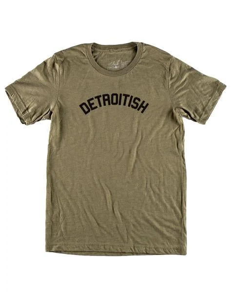 Solid-Colored Men's ShirtsInk Detroit Detroitish Tri Blend T-Shirt - Olive Green