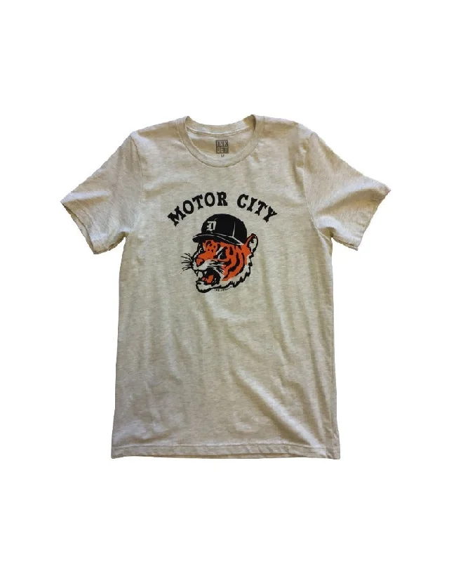 Men's Shirts with Animal PrintsInk Detroit Motor City Kitty T-Shirt - Heather Natural