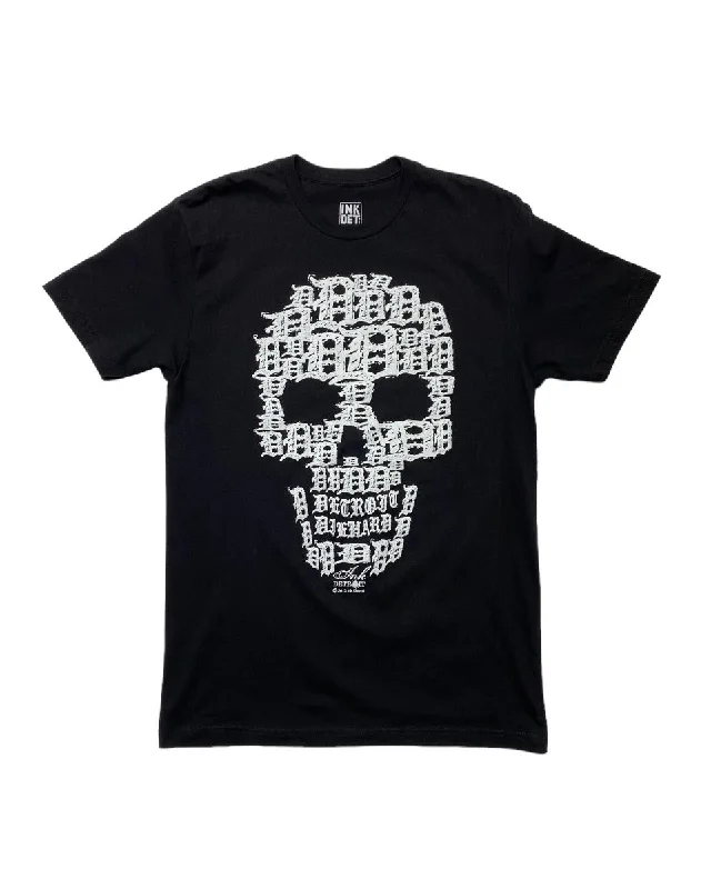 Men's Shirts with Hook-and-Loop ClosuresInk Detroit Skull T-Shirt - Black