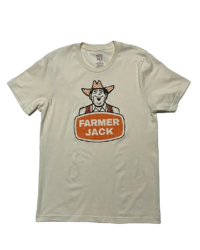 Men's Shirts with Hidden ButtonsInk Detroit Vintage Farmer Jack T-Shirt - Natural