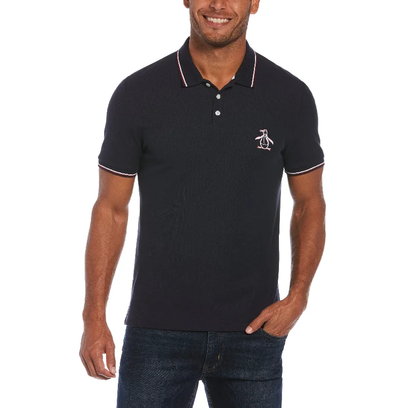 Men's Shirts with Zippered PocketsMega Pete Pique Polo