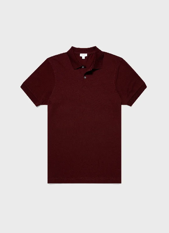 Men's Custom-Fit Shirts for a Personalized LookMen's Piqué Polo Shirt in Port